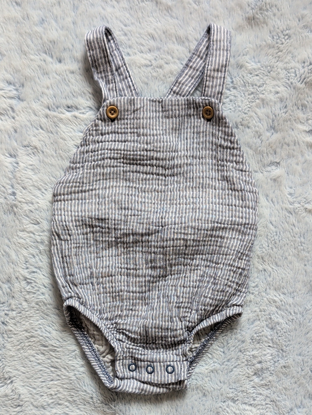 EUC 9M Little Planet Carter's Organic Cotton Gauze StripeBubble Romper